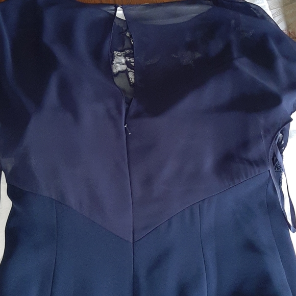 MUSANI Trumpet Navy Blue Gown Size 42 - Picture 5 of 5